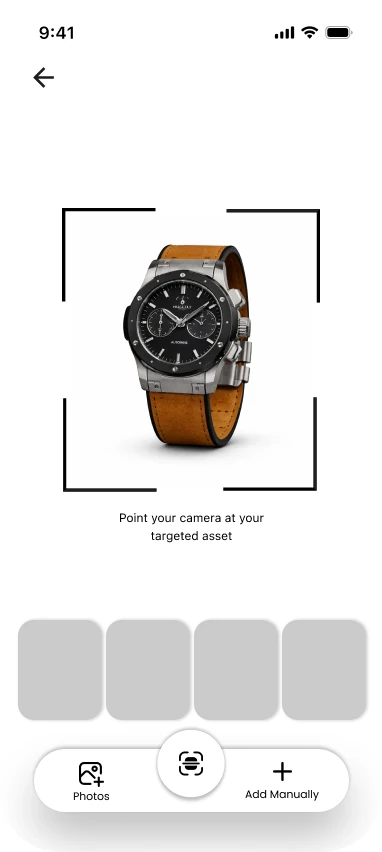 MyValue scan screen framing a watch to identify it
